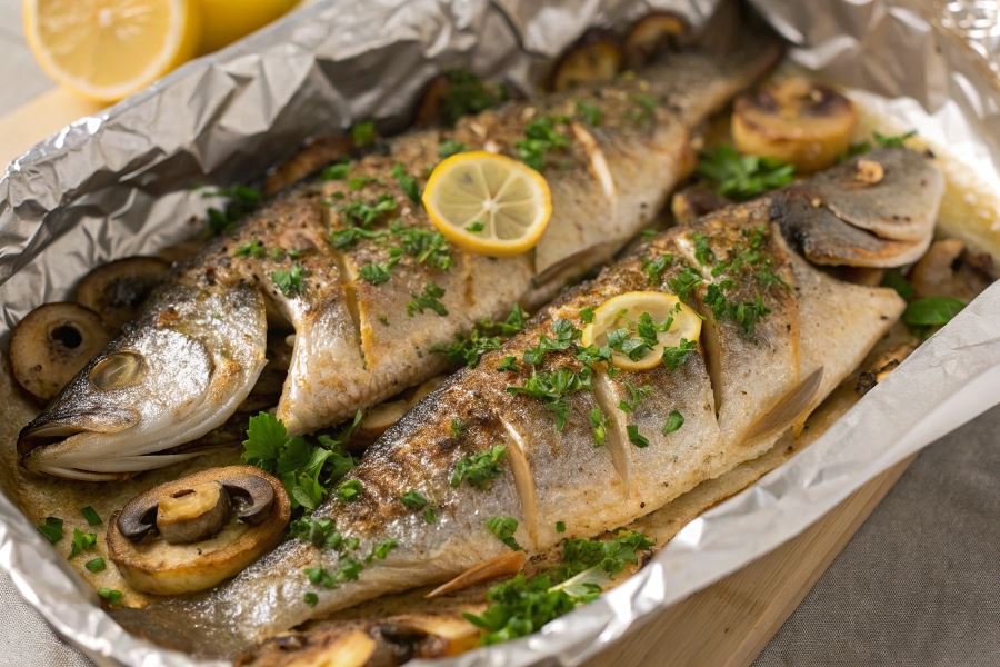 Amur pieczony w folii