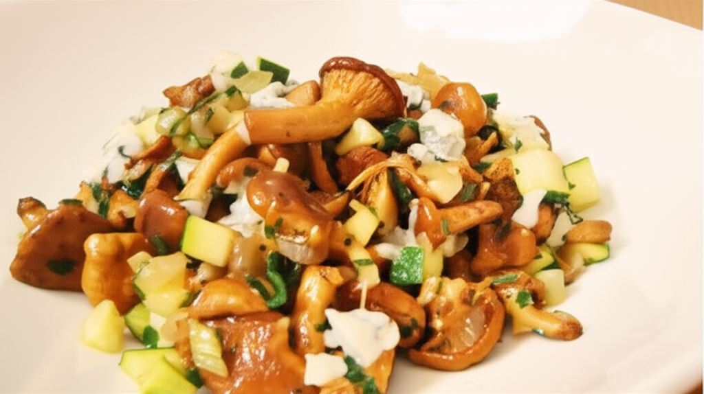 Aromatyczna sałatka z kurkami i cukinią