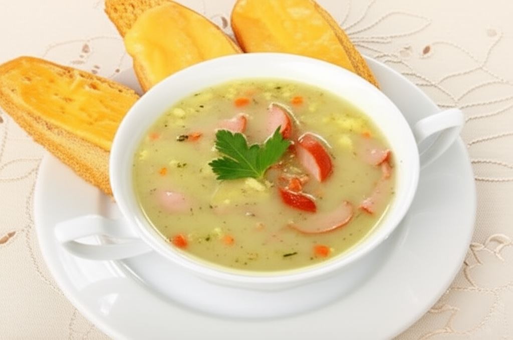 Aromatyczna zupa ogórkowa z grzanką