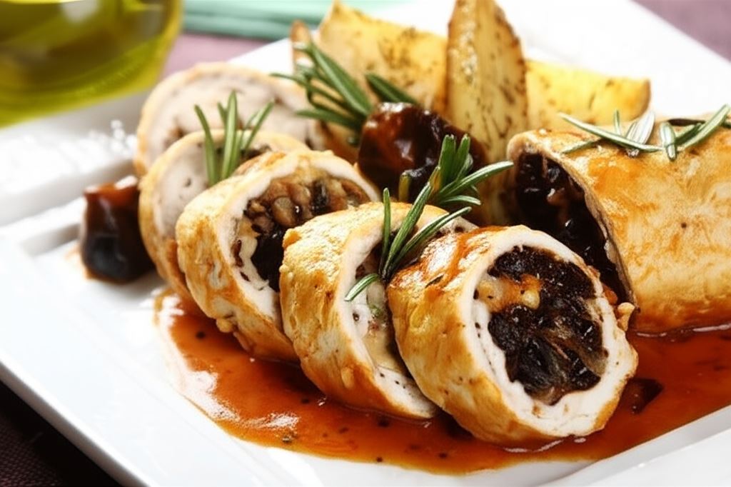 Aromatyczne roladki z kurczaka z oscypkiem i sosem śliwkowym