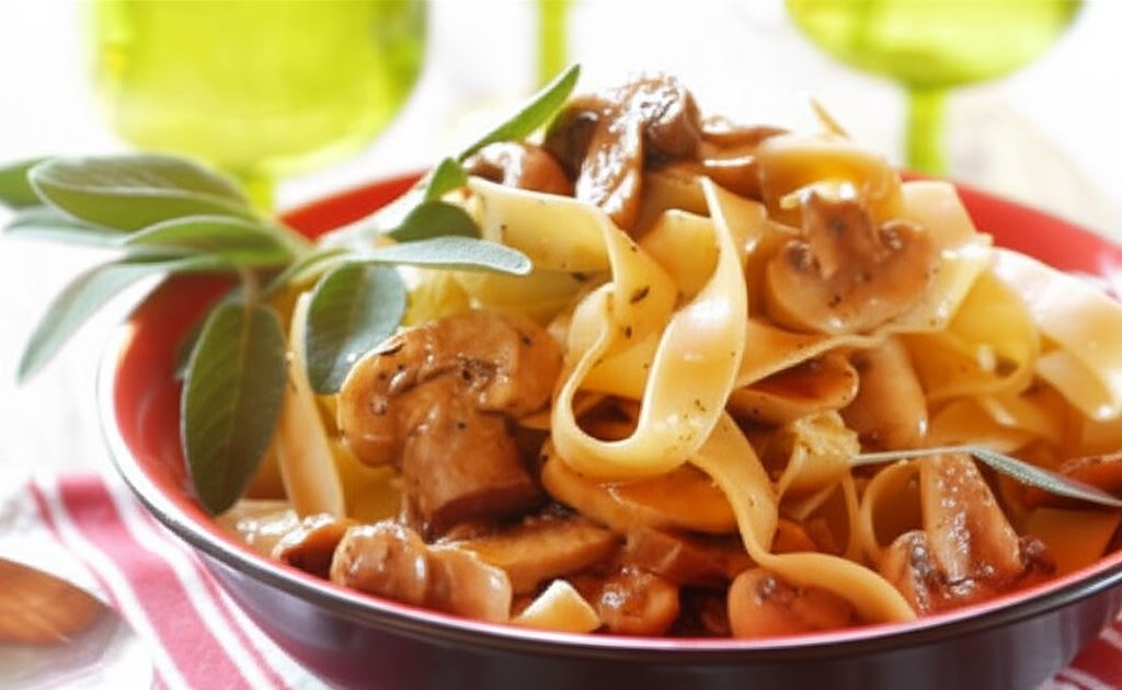 Aromatyczne wstążki z pieczarkami