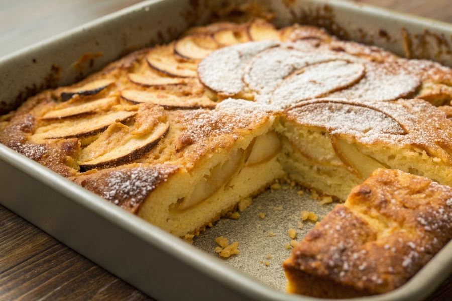 Babka makaronowa z jabłkami