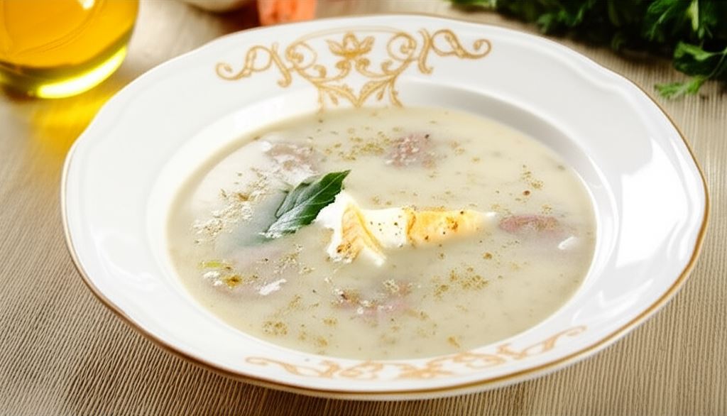 Barszcz biały z chrzanową chmurką