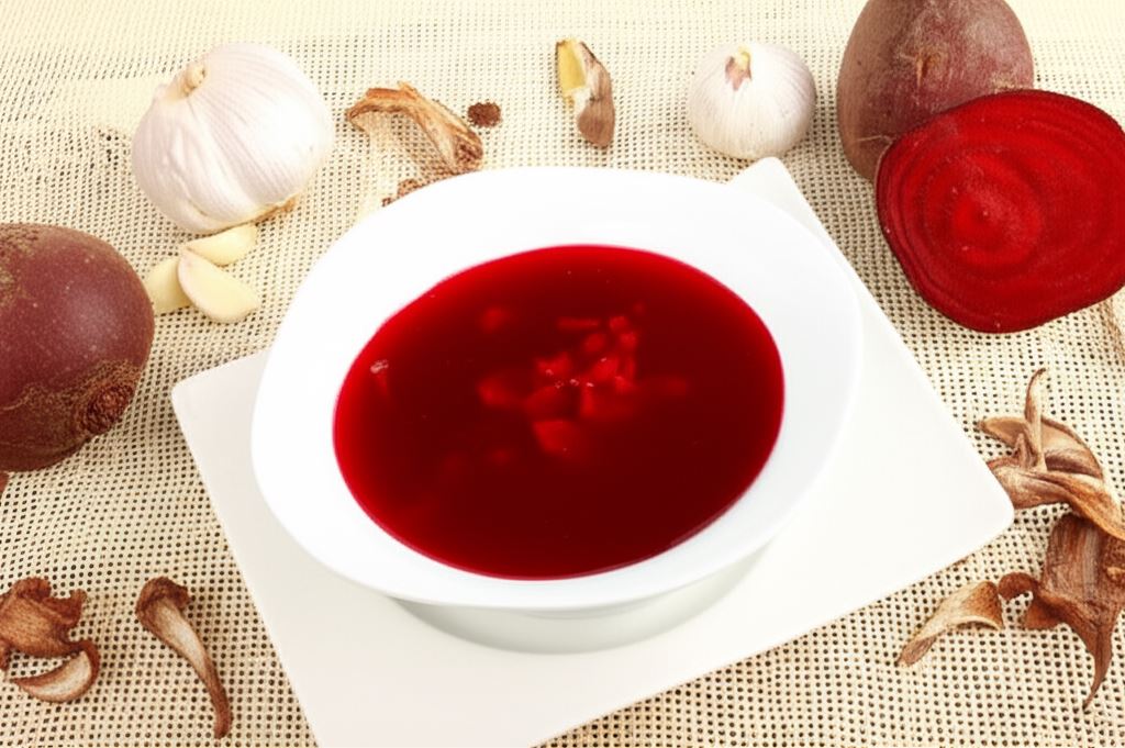 Barszcz czerwony z grzybami