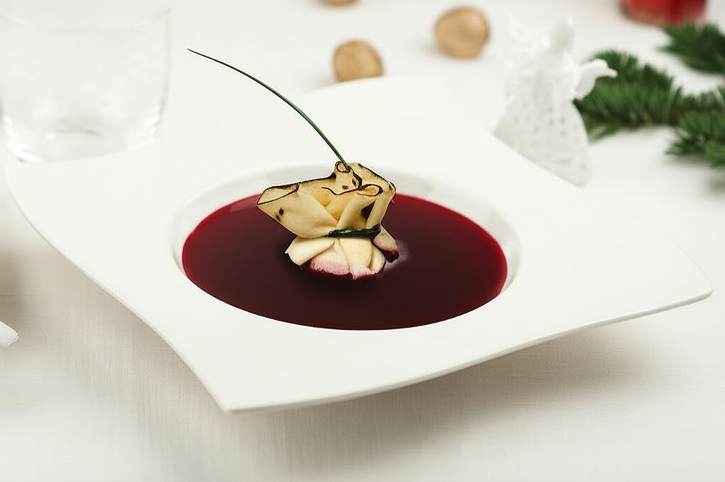 Barszcz czerwony z grzybowym mieszkiem