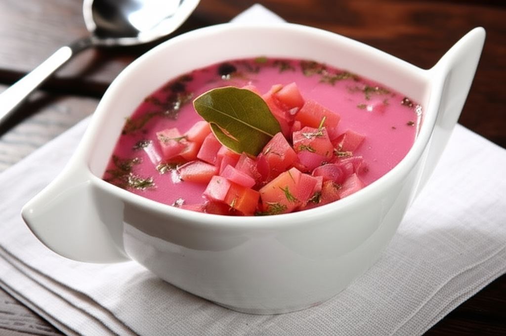 Barszcz czerwony zabielany z ziemniakami