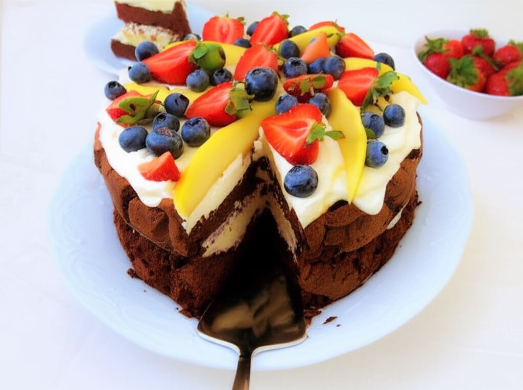 Bezglutenowy torcik z owocami