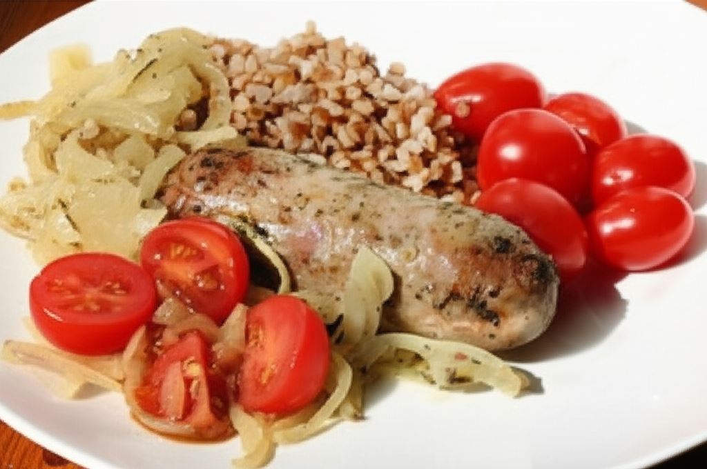 Biała kiełbasa pieczona w winie