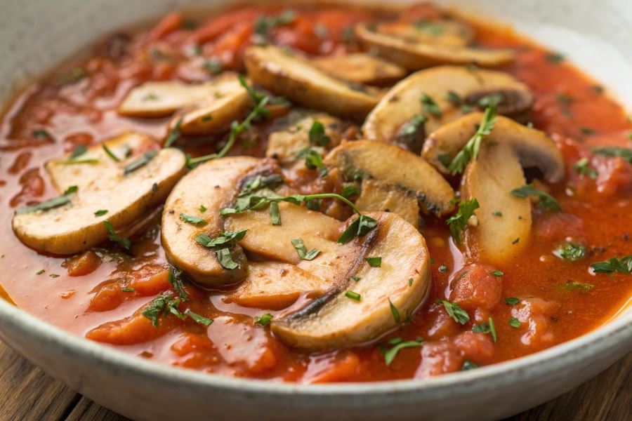 Borowiki w sosie pomidorowym