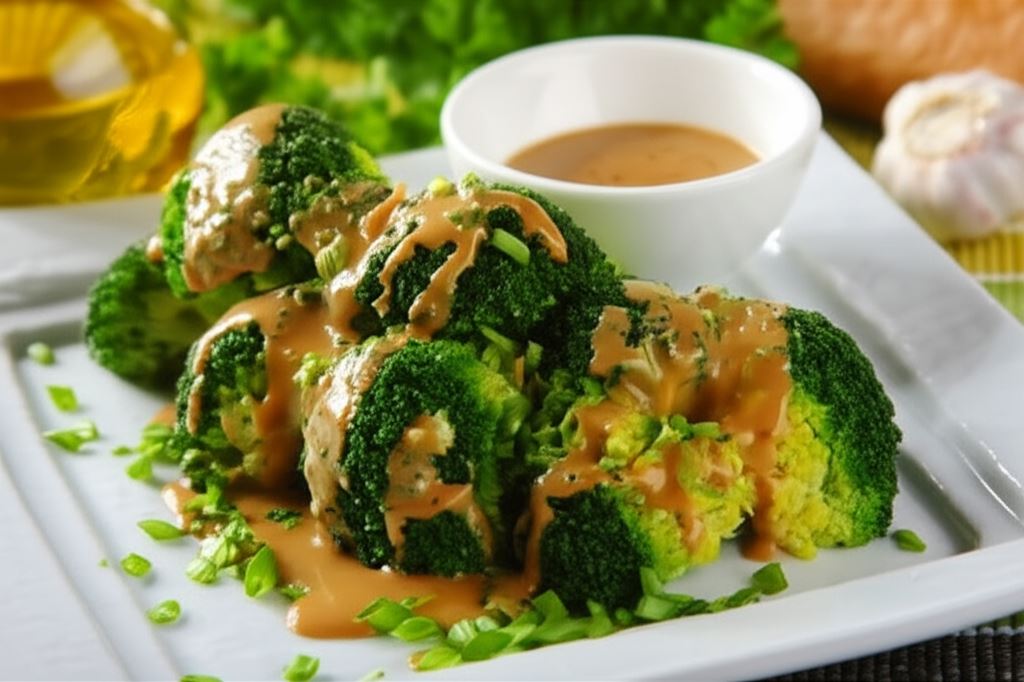 Brokuły z sosem czosnkowym