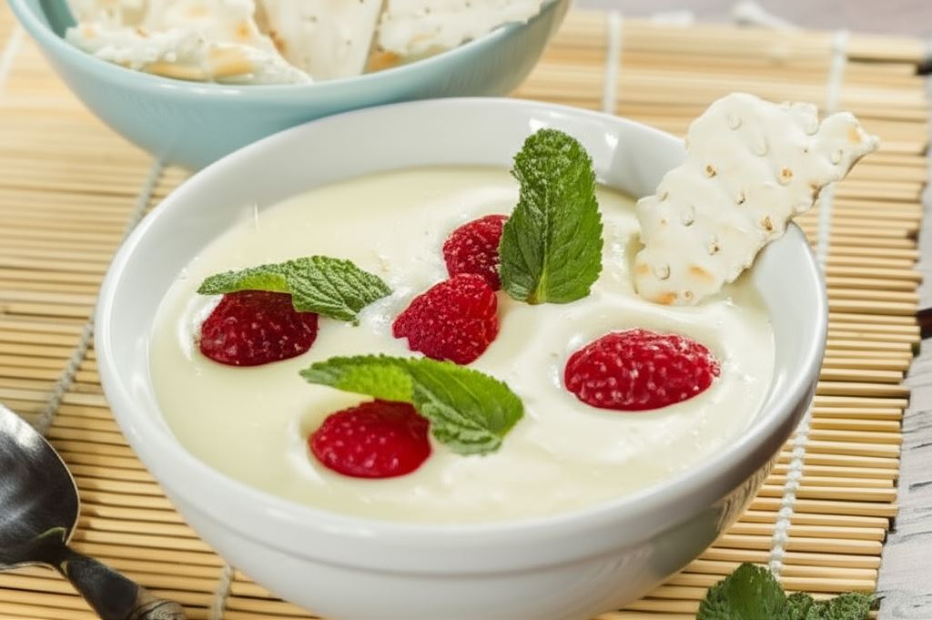 Budyń waniliowy z malinami