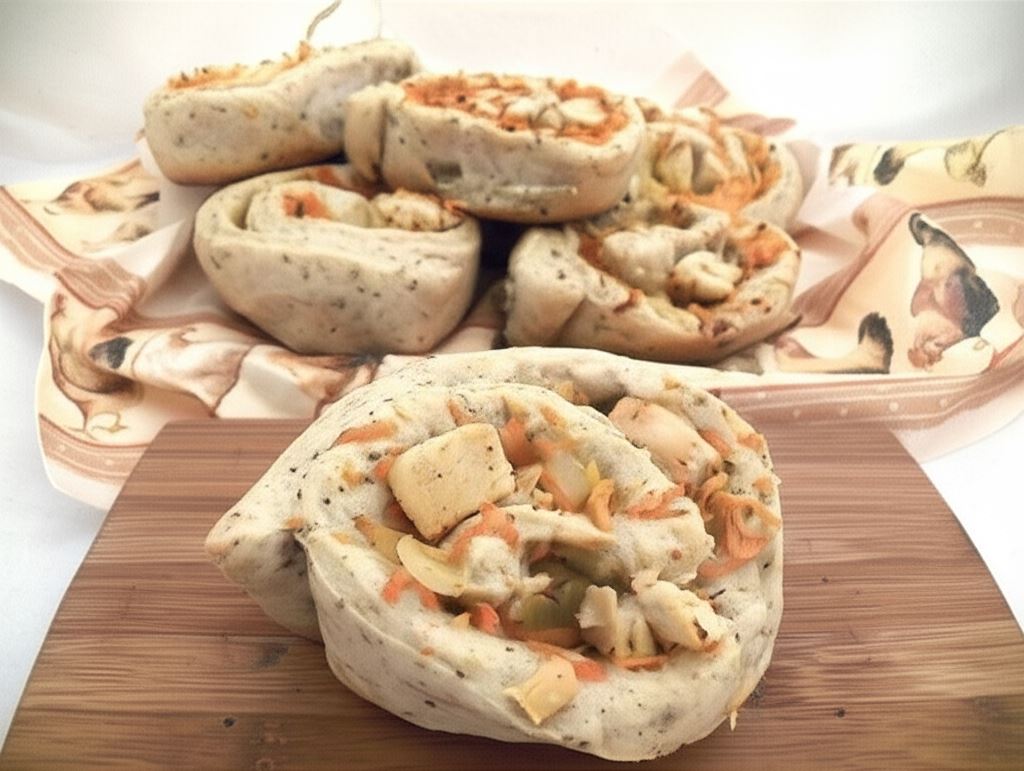 Bułeczki drożdżowe z kurczakiem