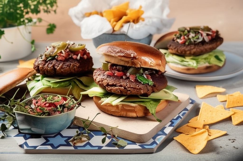 Burger po meksykańsku z nachosami