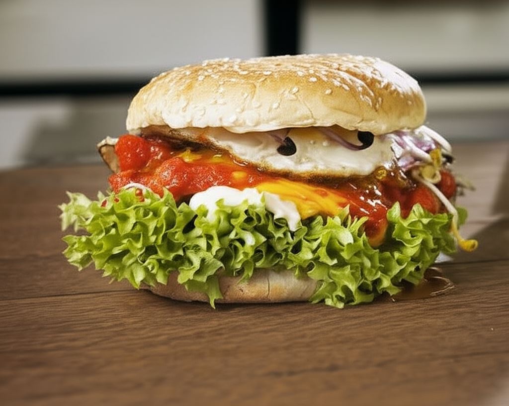 Burger z jajkiem sadzonym