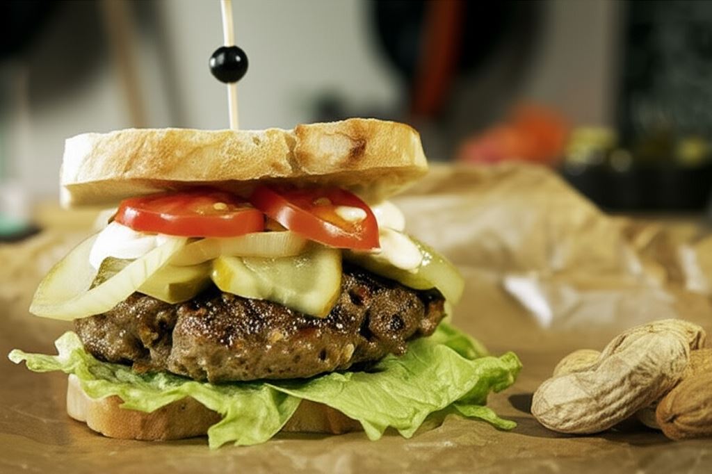 Burger z kremem orzechowym