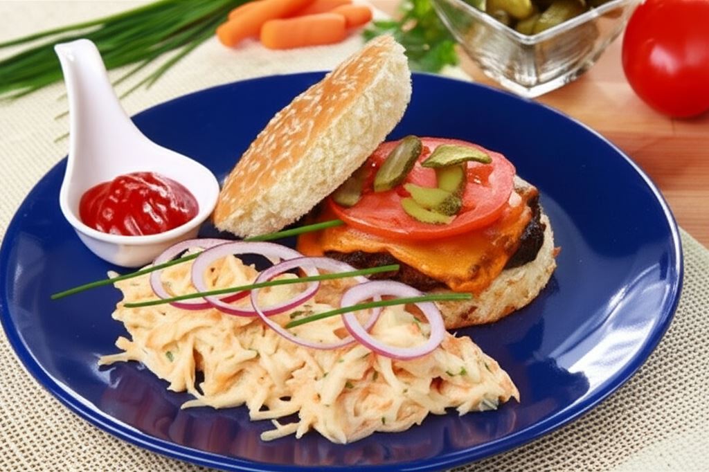 Burgery mięsne z sałatką colesław