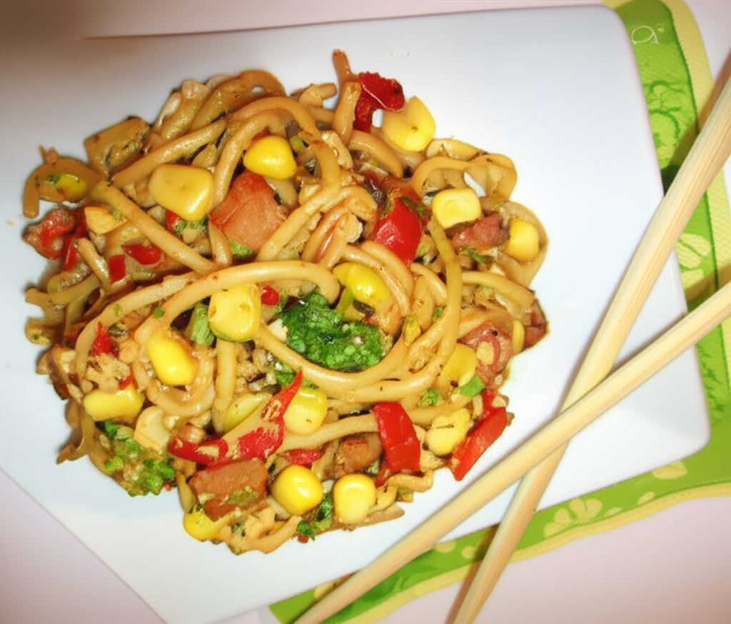 Chiński color makaron