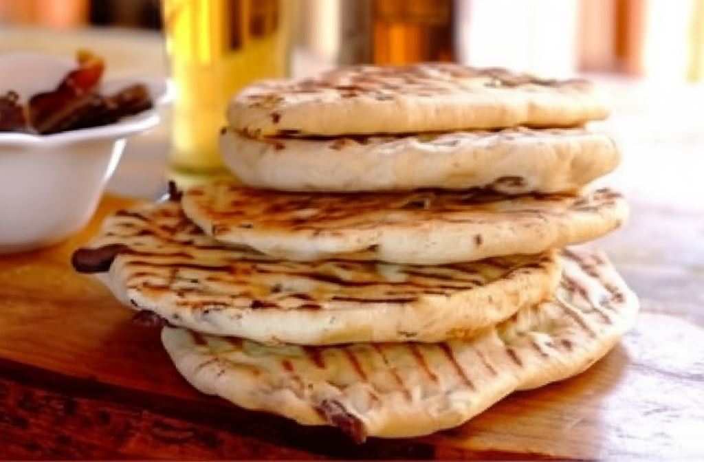 Chlebki pita z boczkiem