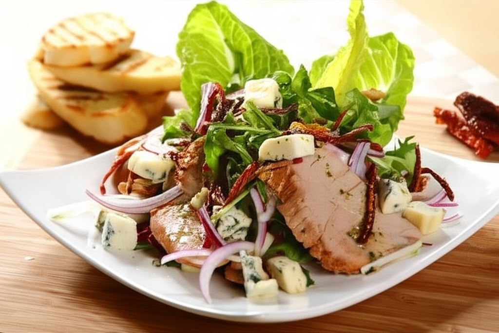 Chrupiąca sałata z polędwiczkami