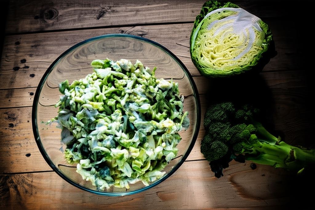 Chrupiąca surówka z młodej kapusty i brokuła
