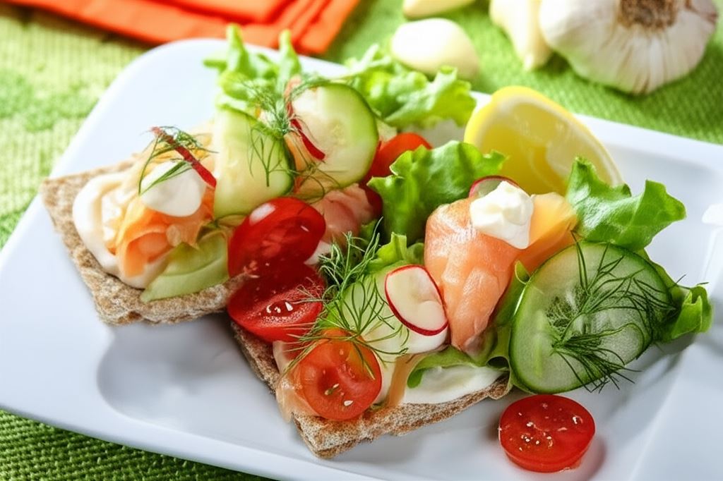 Chrupiące kanapki z łososiem