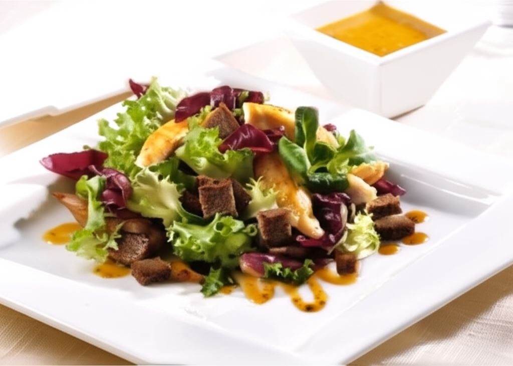 Chrupiące sałaty z pieczonym kurczakiem