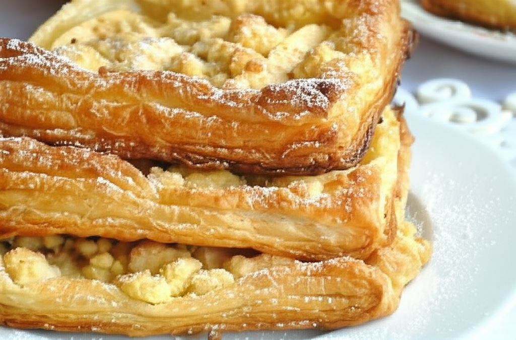 Ciasta francuskie z jabłkami i kruszonką