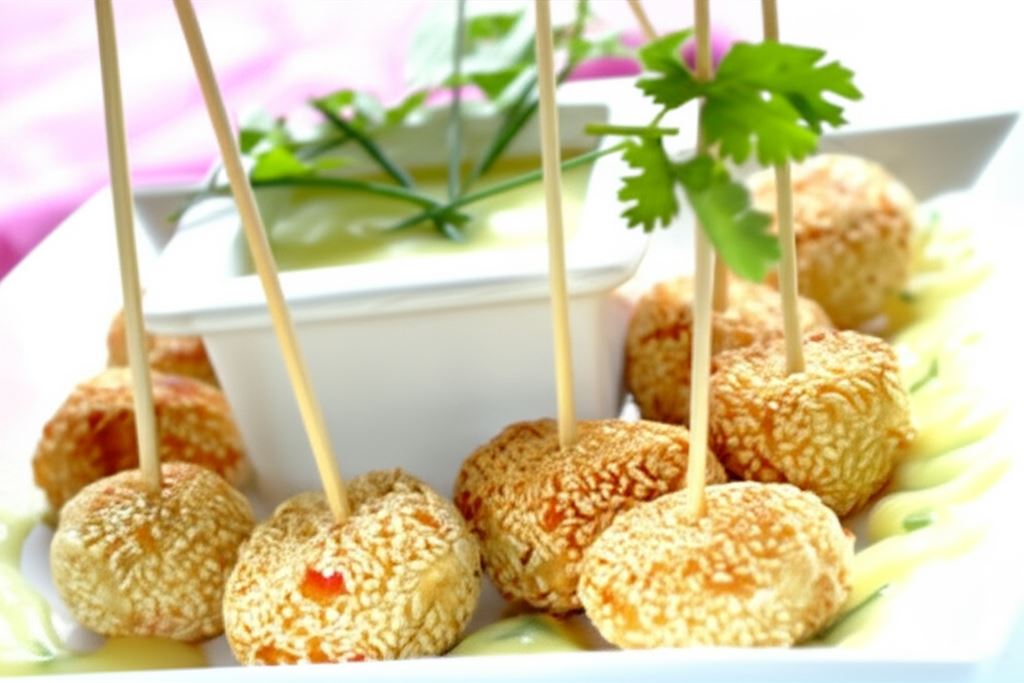 Ciasteczka krabowe z sosem cytrynowym