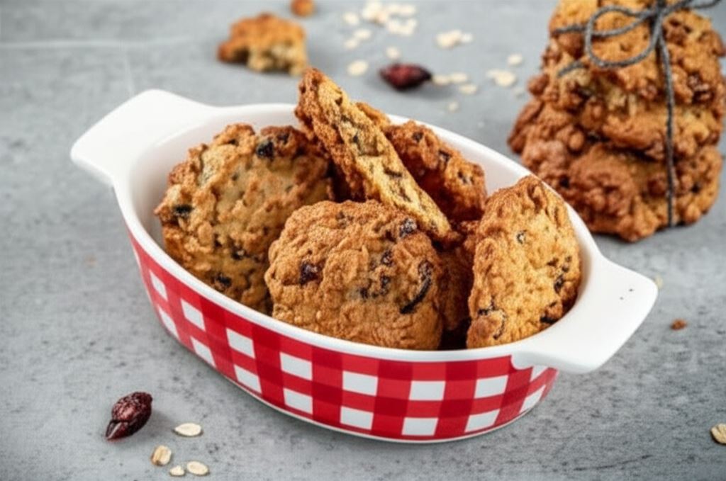 Ciasteczka owsiane z żurawiną