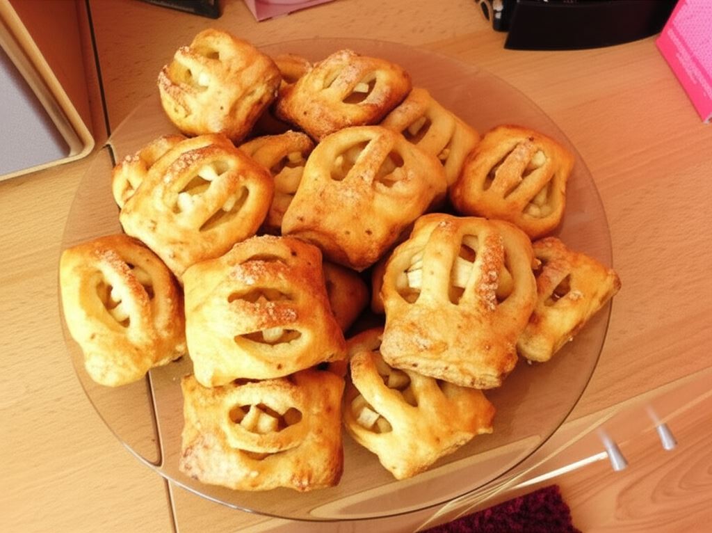 Ciasteczka półfrancuskie serowe z jabłkami i cynamonem