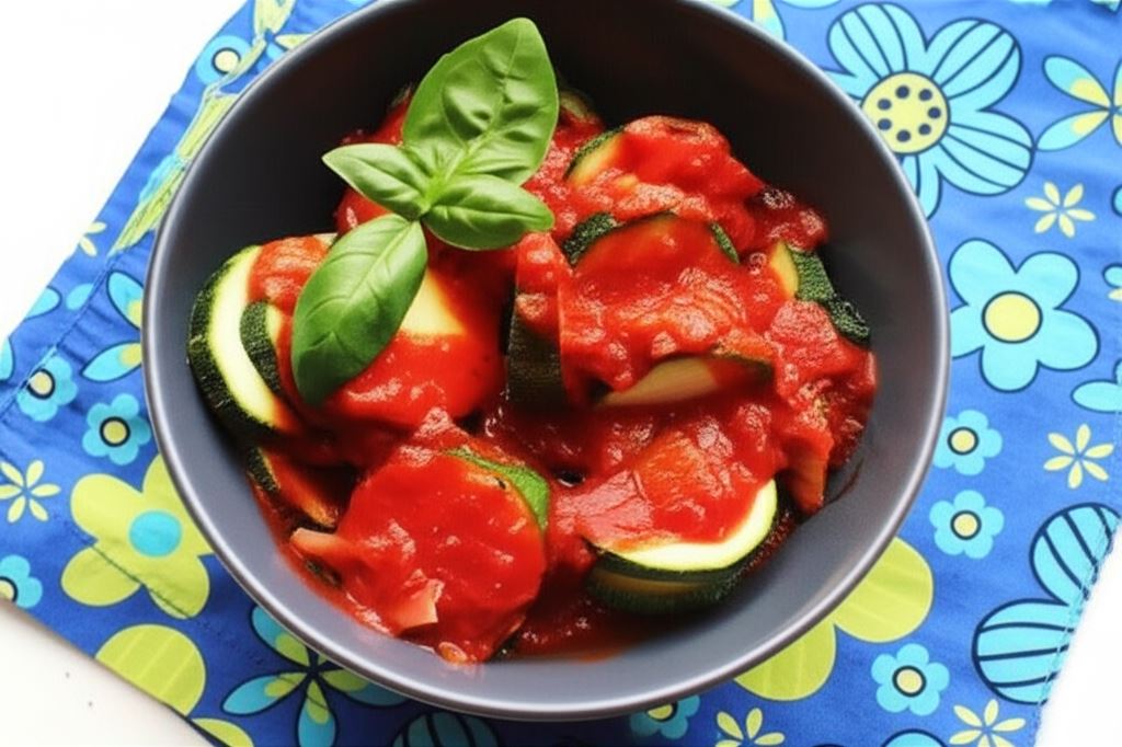 Cukinia na parze w sosie toskańskim