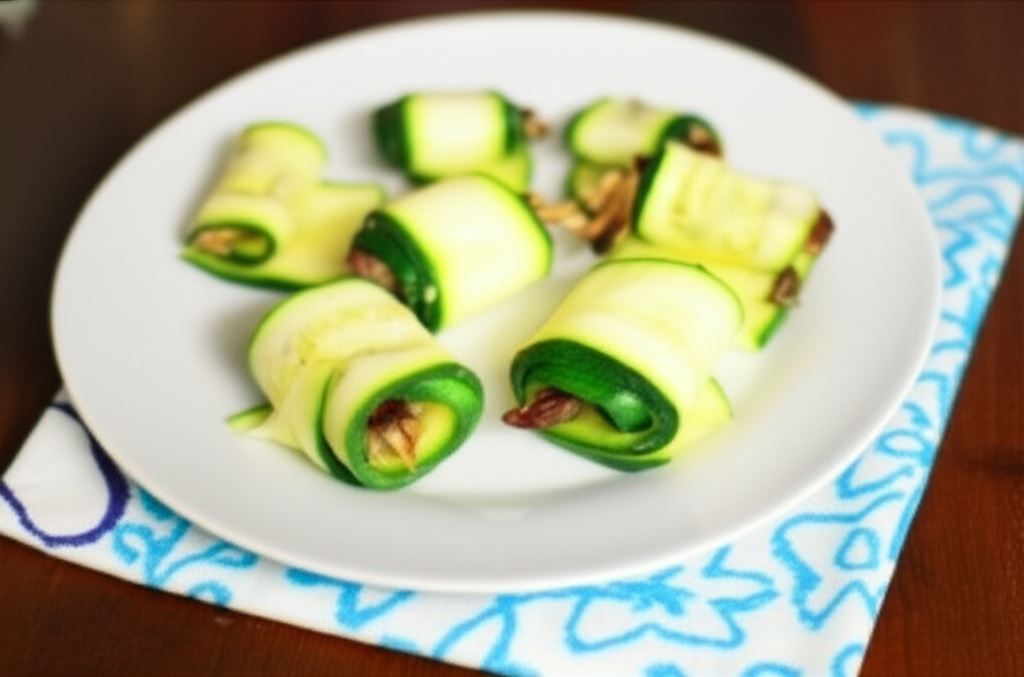 Cukiniowe roladki z pieczoną kaczką