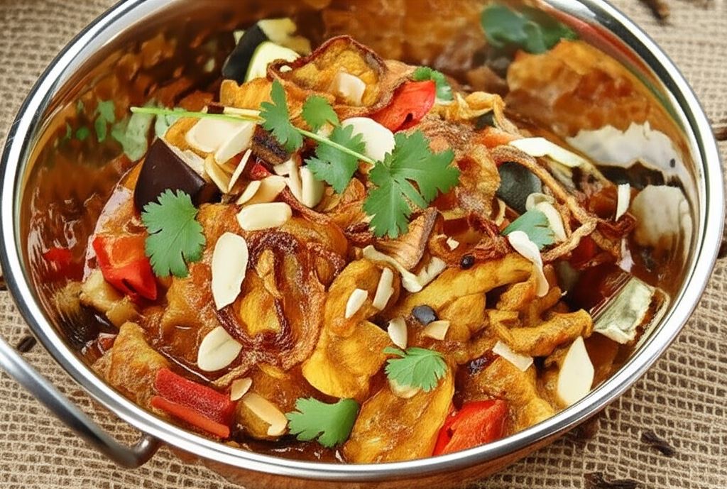 Curry z kurczaka z pieczonym bakłażanem