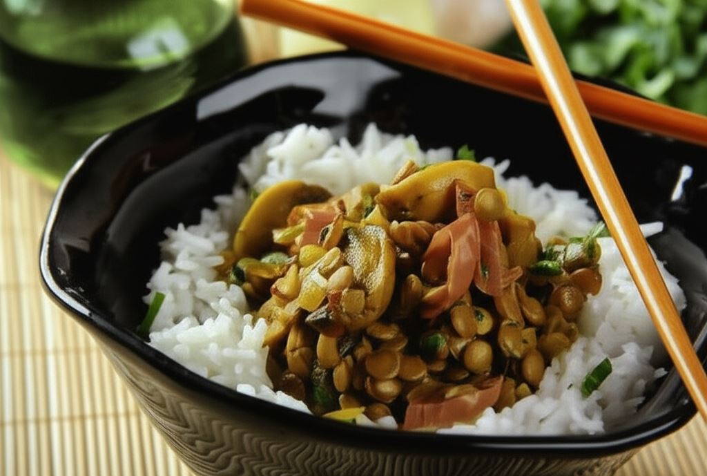 Curry z soczewicy i pieczarek