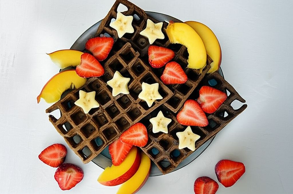 Czekoladowe gofry z nutą cynamonu i gałki muszkatałowej