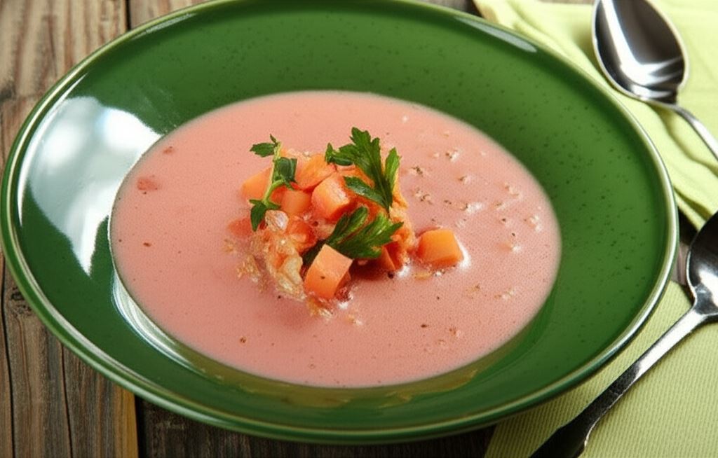 Czerwony barszcz z kapustą i boczkiem