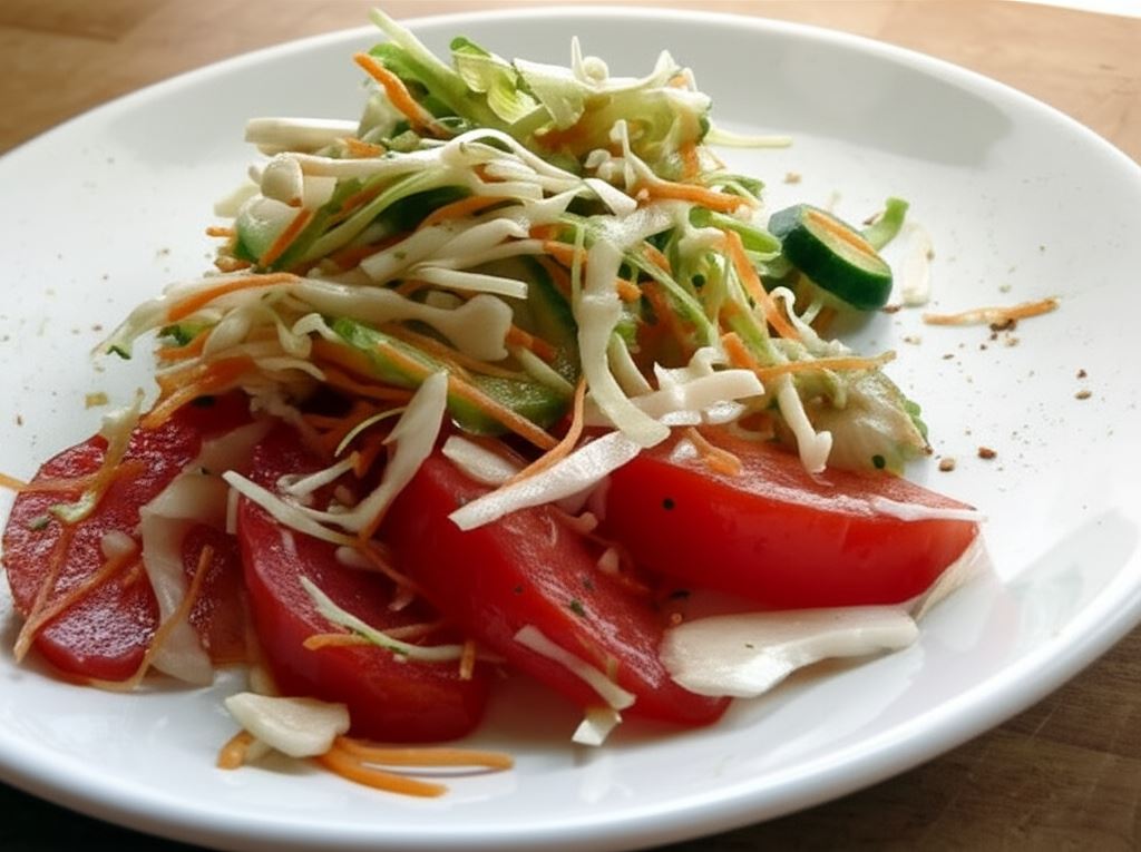 Czosnkowa surówka z białej kapusty