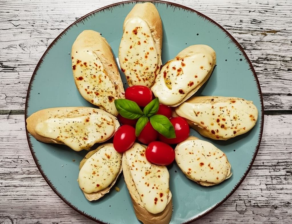 Czosnkowe grzanki z mozzarellą