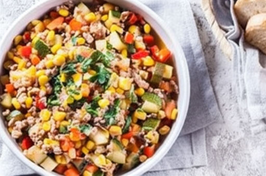 Danie z kukurydzy i mięsa mielonego