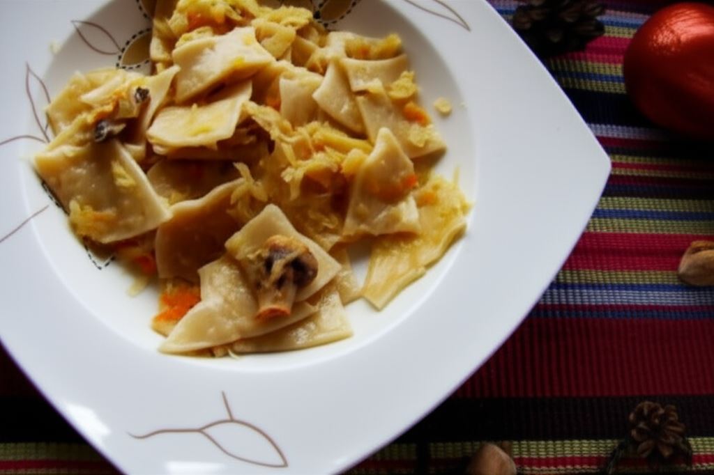 Domowe łazanki z pieczarkami