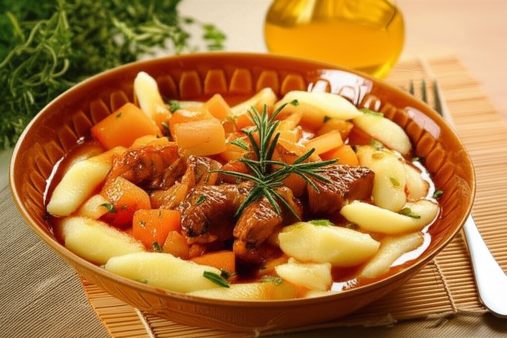 Domowy gulasz z kopytkami