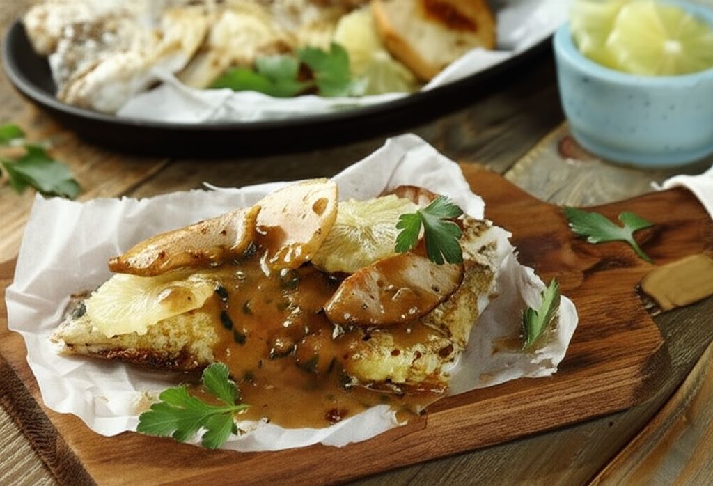 Dorada a la manier z prawdziwkami