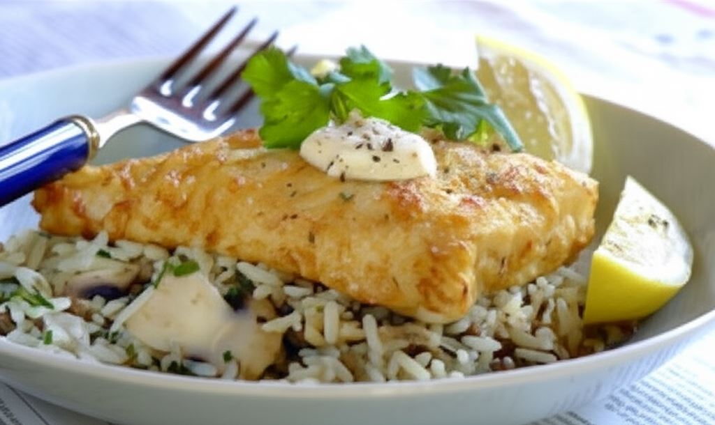 Dorsz w jajku z czosnkowym majonezem