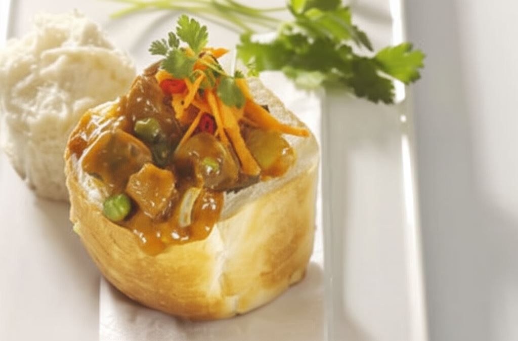 Duszona baranina w bagietce