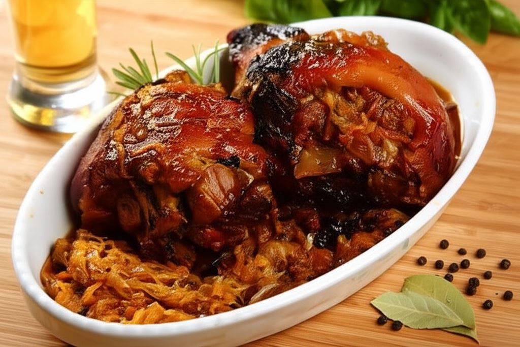 Duszone golonki w kapuście kiszonej