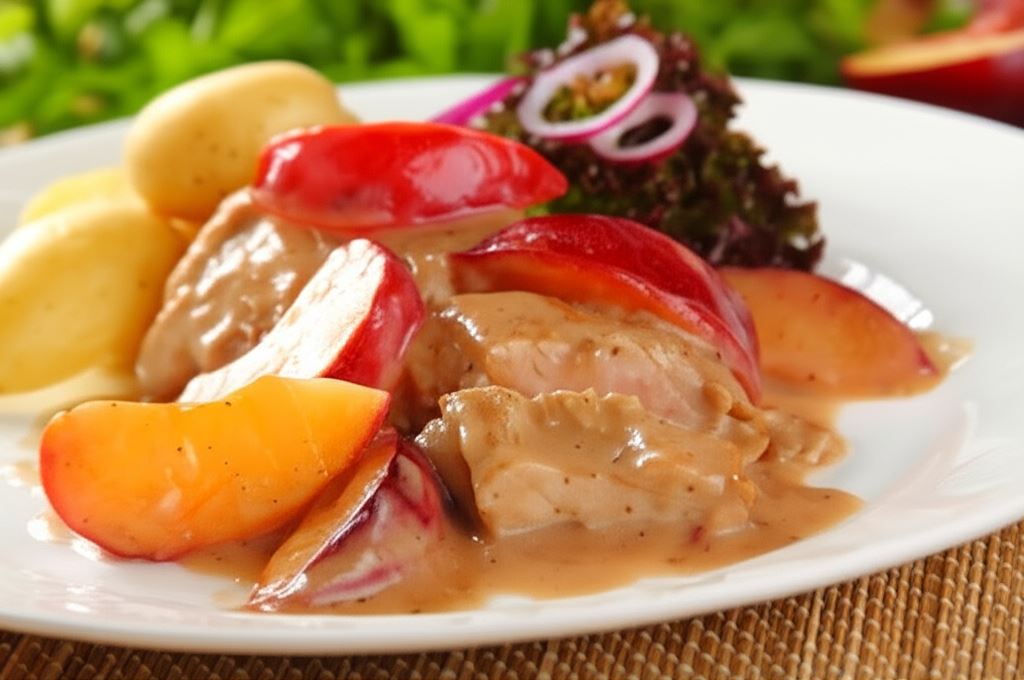 Duszone polędwiczki wieprzowe ze śliwkami