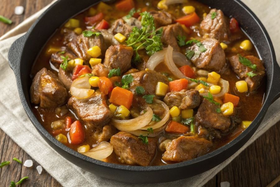 Duszone żołądki drobiowe