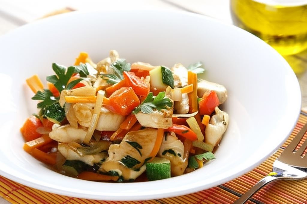 Duszony kurczak z warzywami