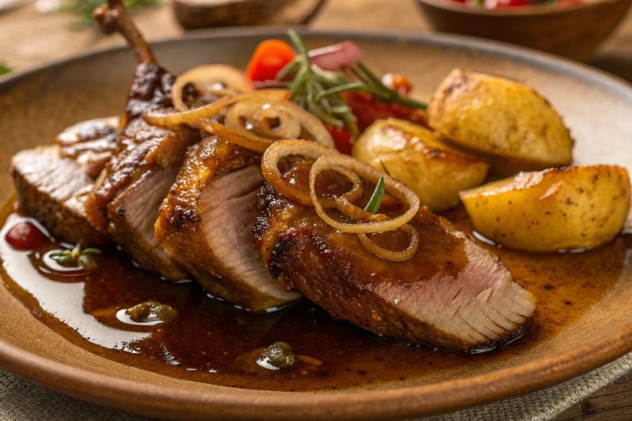 Dzika gęś pieczona po kurpiowsku