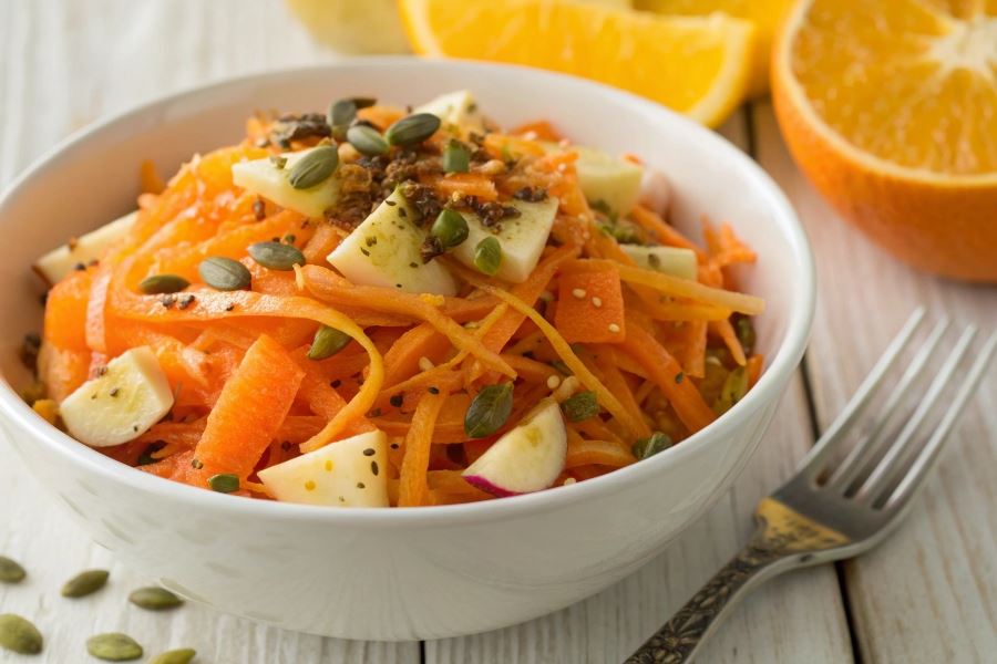 Egzotyczna surówka z marchewki i pomarańczy